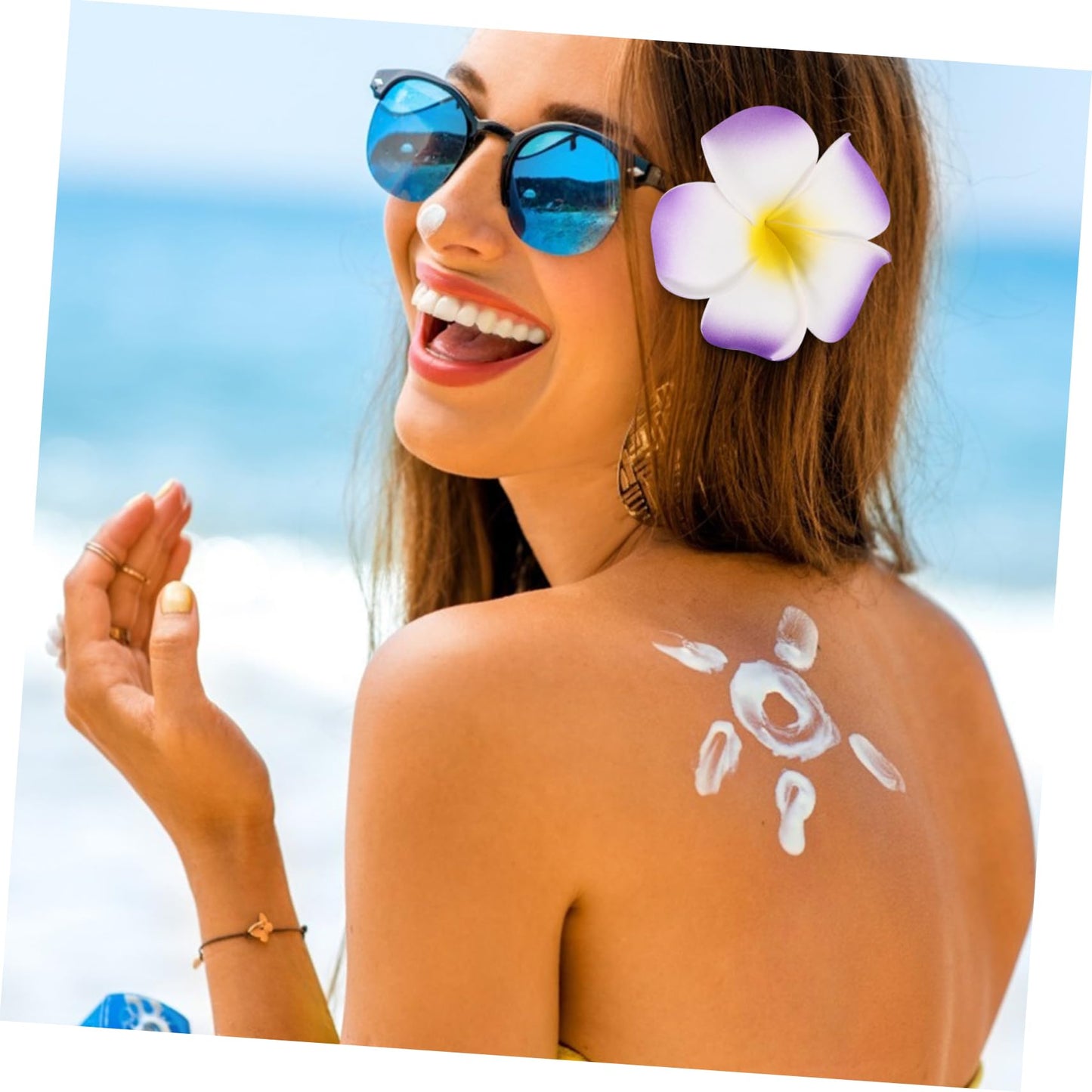 Amosfun 12Pcs Hawaii Plumeria Flower Clips Artificial Tropical Flower Hairpin Barrette Hair Accessories for Bridal Wedding Luau Beach Tropical