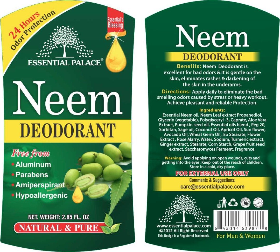 Essential Palace Neem Deodorant With Aloe Vera - 2.65 Fl.Oz Beauty and Personal Care Essential Palace