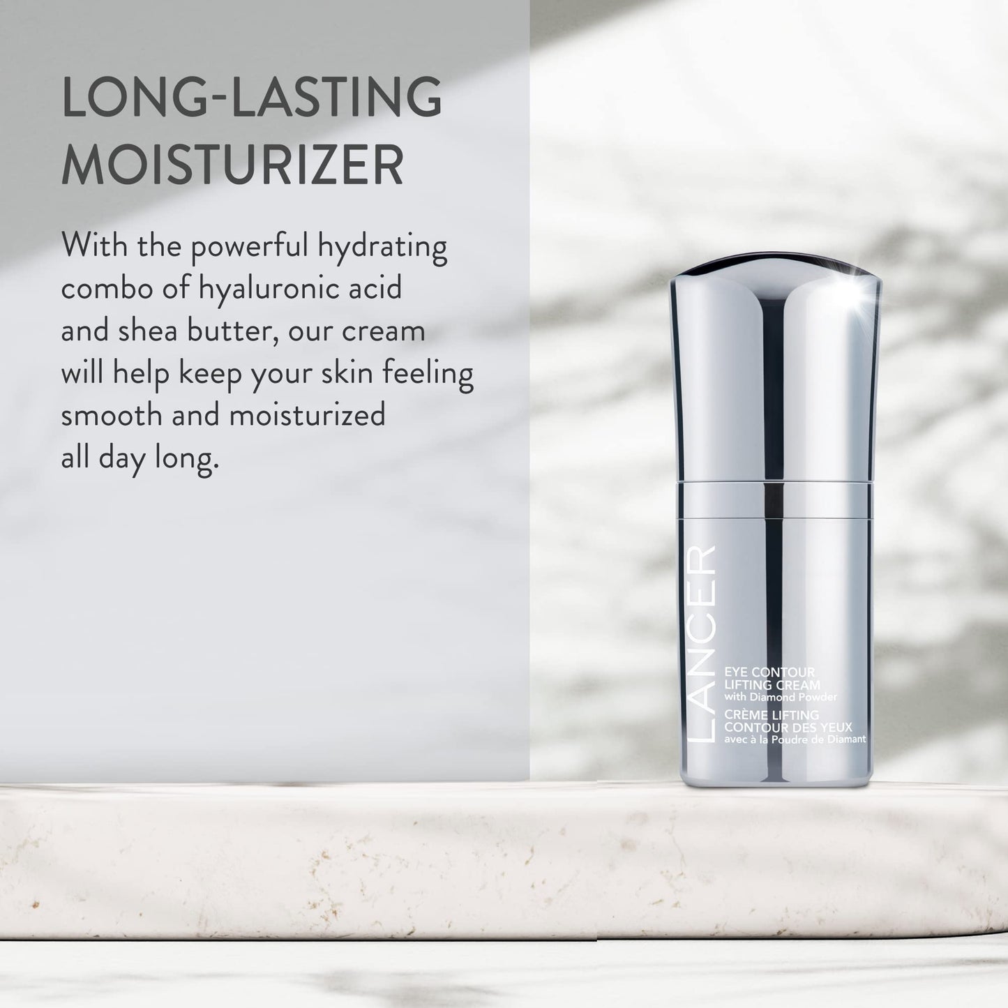 Lancer Skincare | Eye Contour Lifting Cream | Anti Aging Cream with Hyaluronic Acid and Diamond Powder | Under Eye Brightener for Dark Circles