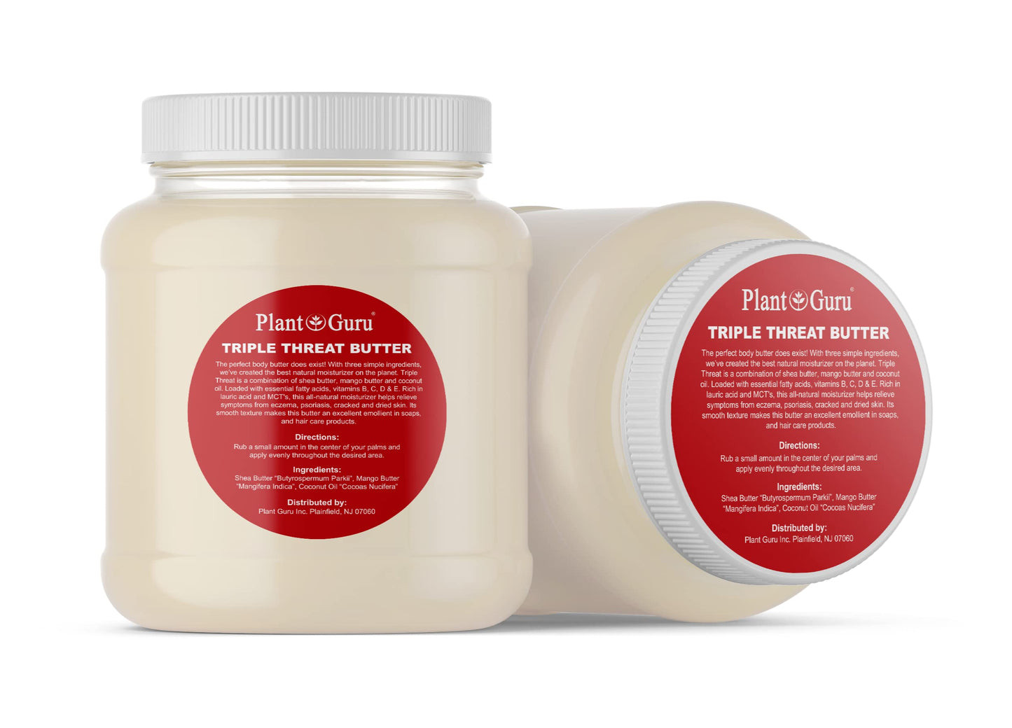 Triple Threat Body Butter 3 lbs – Shea, Mango & Coconut Oils | 100% Natural Raw Moisturizer for Skin, Hair, Lips & Soap Making