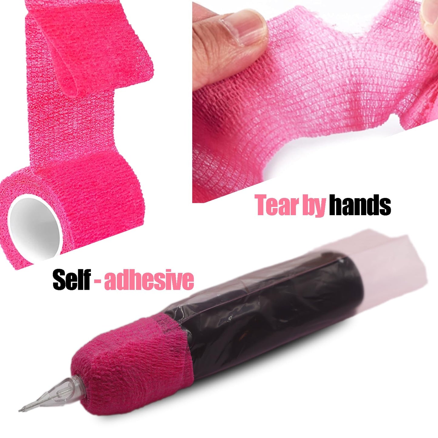 MIUXIA 200 Pink Tattoo Pen Covers 4 Grip Tapes Large Tattoo Machine Covers Beauty and Personal Care Miuxia