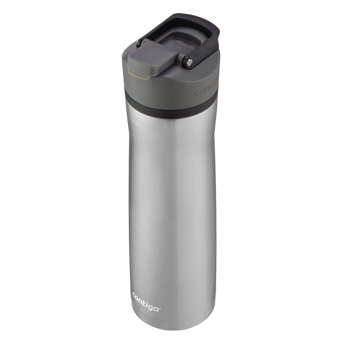 Contigo Cortland Chill 2.0 Vacuum-Insulated Stainless Steel Water Bottle, Spill-Proof Sip Technology, Interchangeable Lid, 24oz, Steel/Licorice