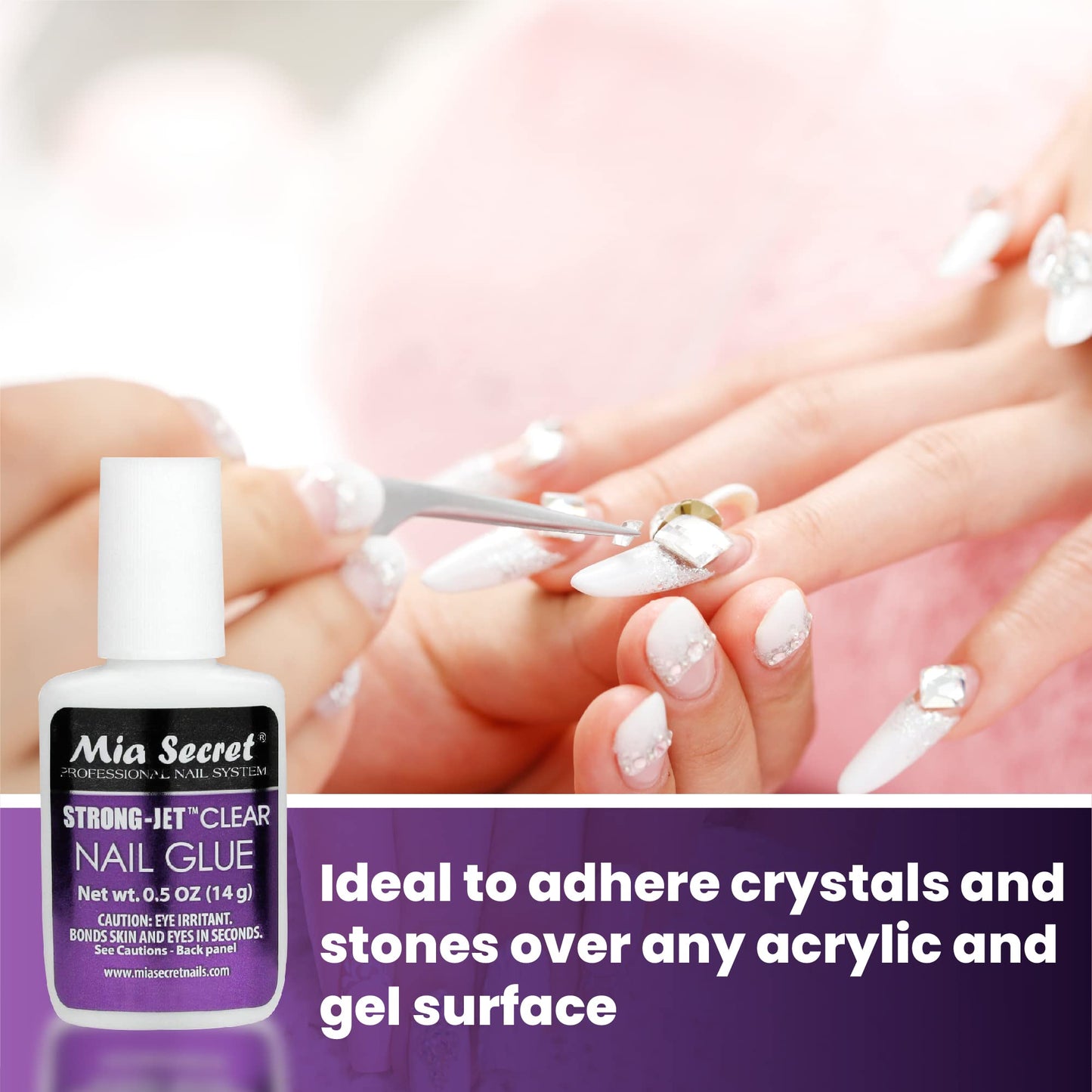 Mia Secret Strong-Jet Brush On Clear Nail Glue 335 - Ideal to adhere Crystals Over Any Acrylic and Gel Surface Beauty & Personal Care Mia Secret