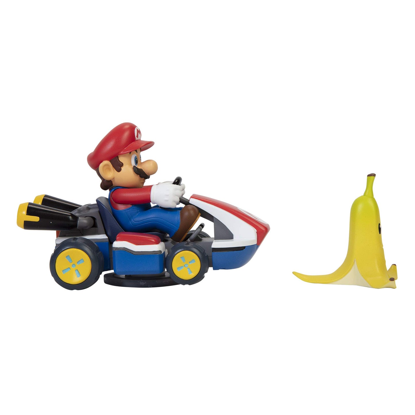 Super Mario Spin Out Mariokart Mario Racer Vehicle with 360 Spins, Wind Up and Go! Includes One 2.5” Mario Action Figure