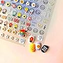 Dedyel Smile Nail Art Stickers 5D Embossed Cute Smile Face Kawaii Self-Adhesive Nail Stickers for Women Girls Kids Nail Art Decoration