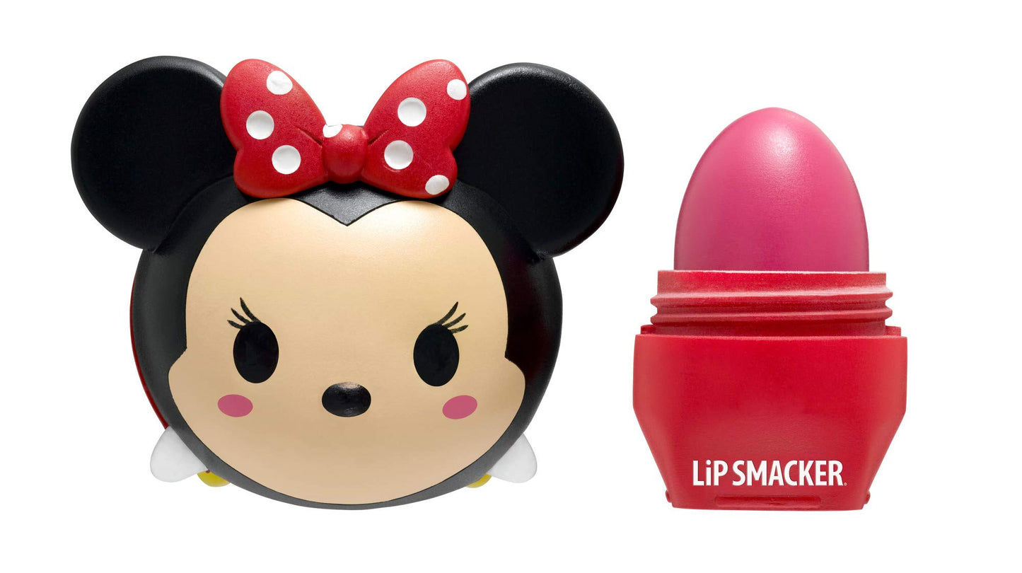 Lip Smacker Disney Minnie Mouse Tsum Tsum Flavored Lip Balm, Minnie Strawberry Lollipop, Clear, For Kids