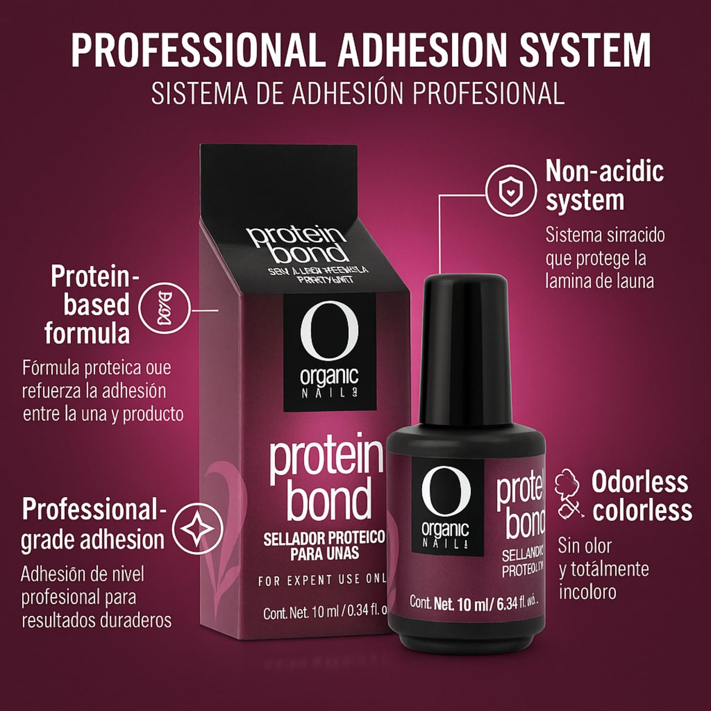 Nail Primer Protein Bond 2-Pack (0.34 fl oz Each) - Non-Acid Nail Bonding Agent for Acrylic & Gel, Strong Adhesion, No-Lift Nail Prep for Gel Polish Beauty & Personal Care Five Brothers Products