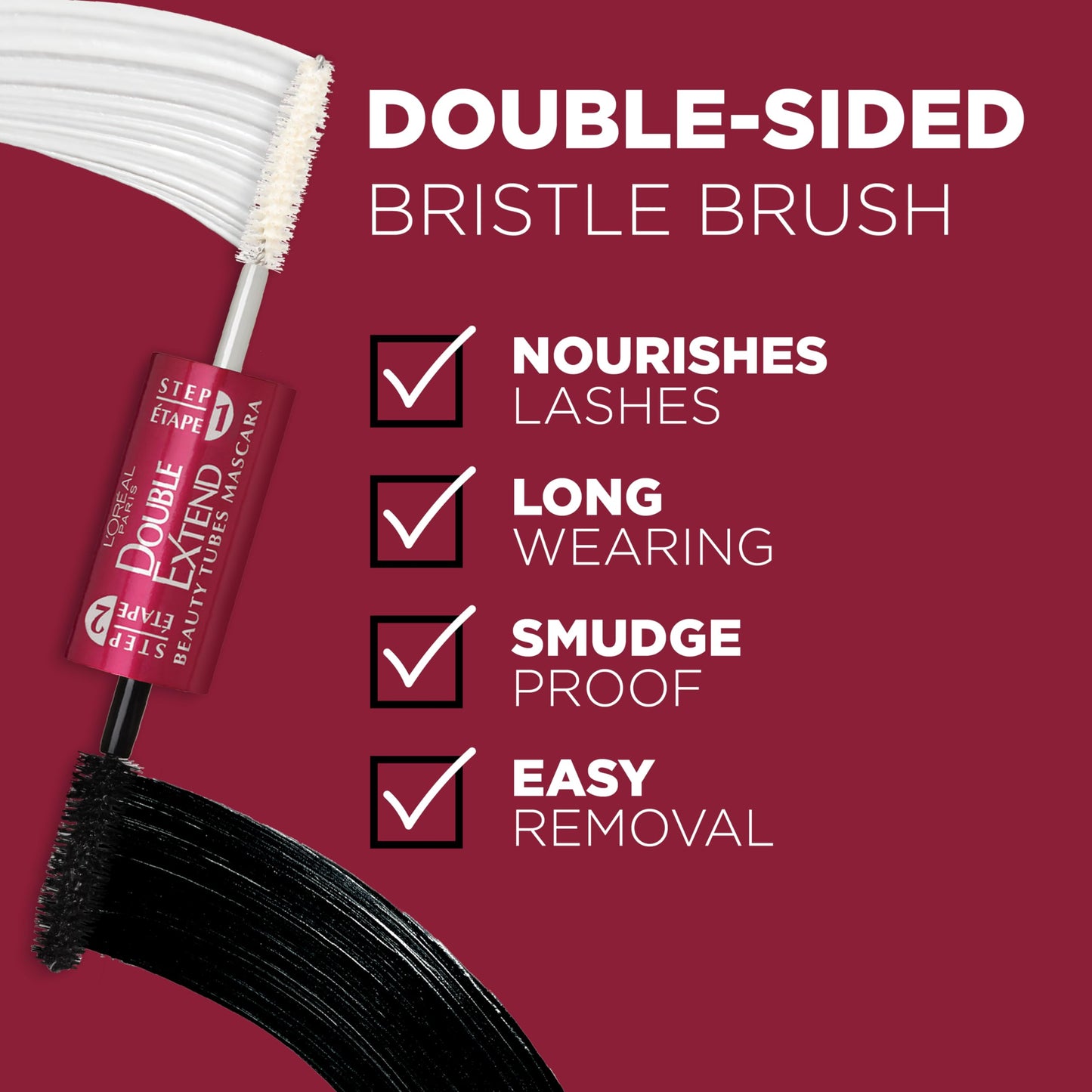 L'Oreal Paris Double Extend Beauty Tubes Mascara, Black, 0.33 Ounces