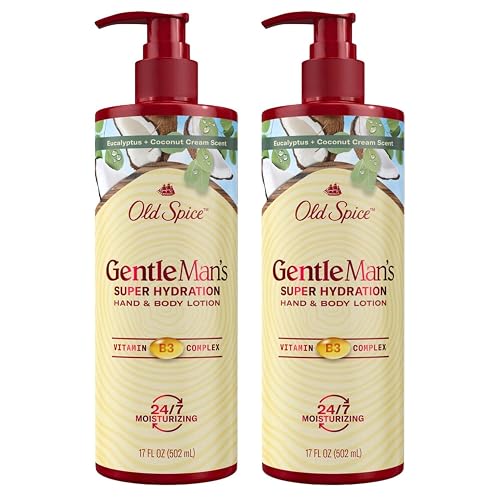 Old Spice Hand & Body Lotion for Men, Gentleman's Super Hydration, 24/7 Moisturizing with Vitamin B3 Complex, Fast Absorping, Eucalyptus & Coconut