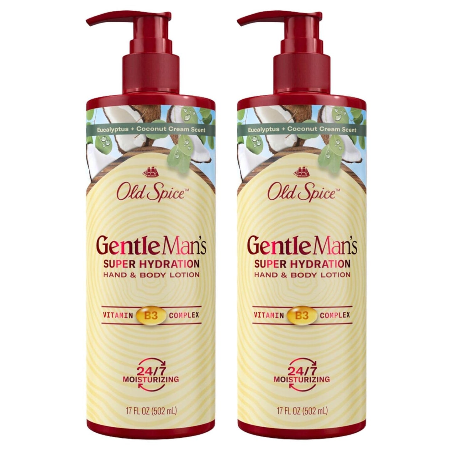 Old Spice Hand & Body Lotion for Men, Gentleman's Super Hydration, 24/7 Moisturizing with Vitamin B3 Complex, Fast Absorping, Eucalyptus & Coconut