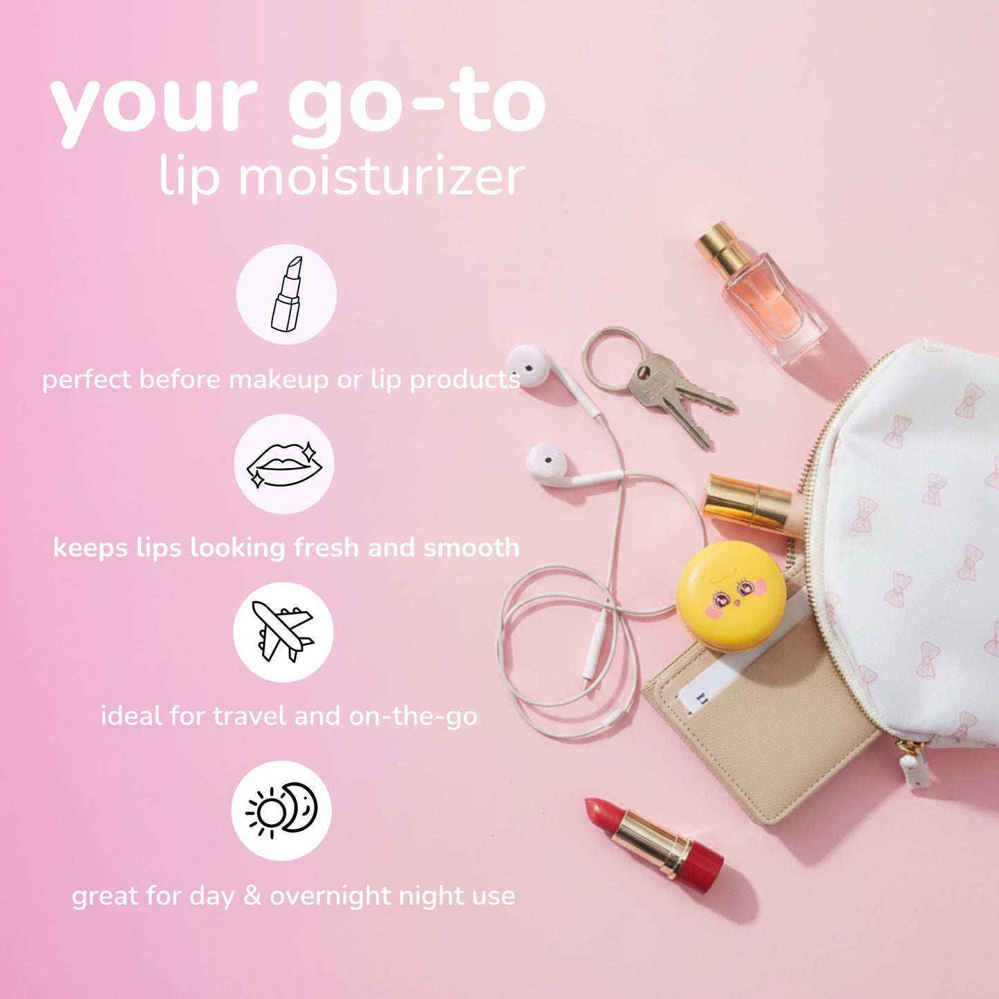 The Crème Shop Bubble Mates Macaron Lip Balm - Korean Lip Butter Balm Formulated with Hyaluronic Acid and Murumuru Butter for Moisturized, Smooth Lips