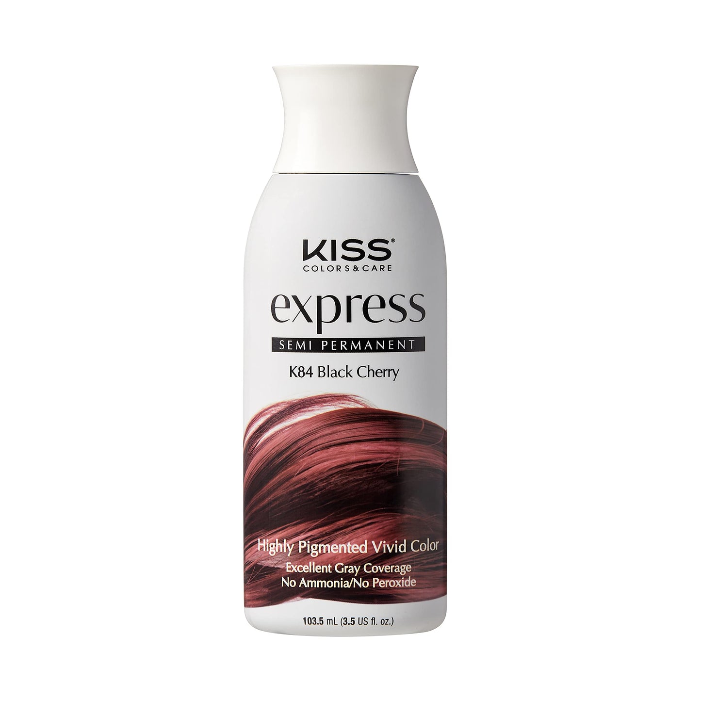 Kiss Express Semi-Permanent Hair Color - Vivid, Highly Pigmented Dye for Vibrant Hair, Gentle Formula, Gray Coverage, pH Balanced,23 Intermixable