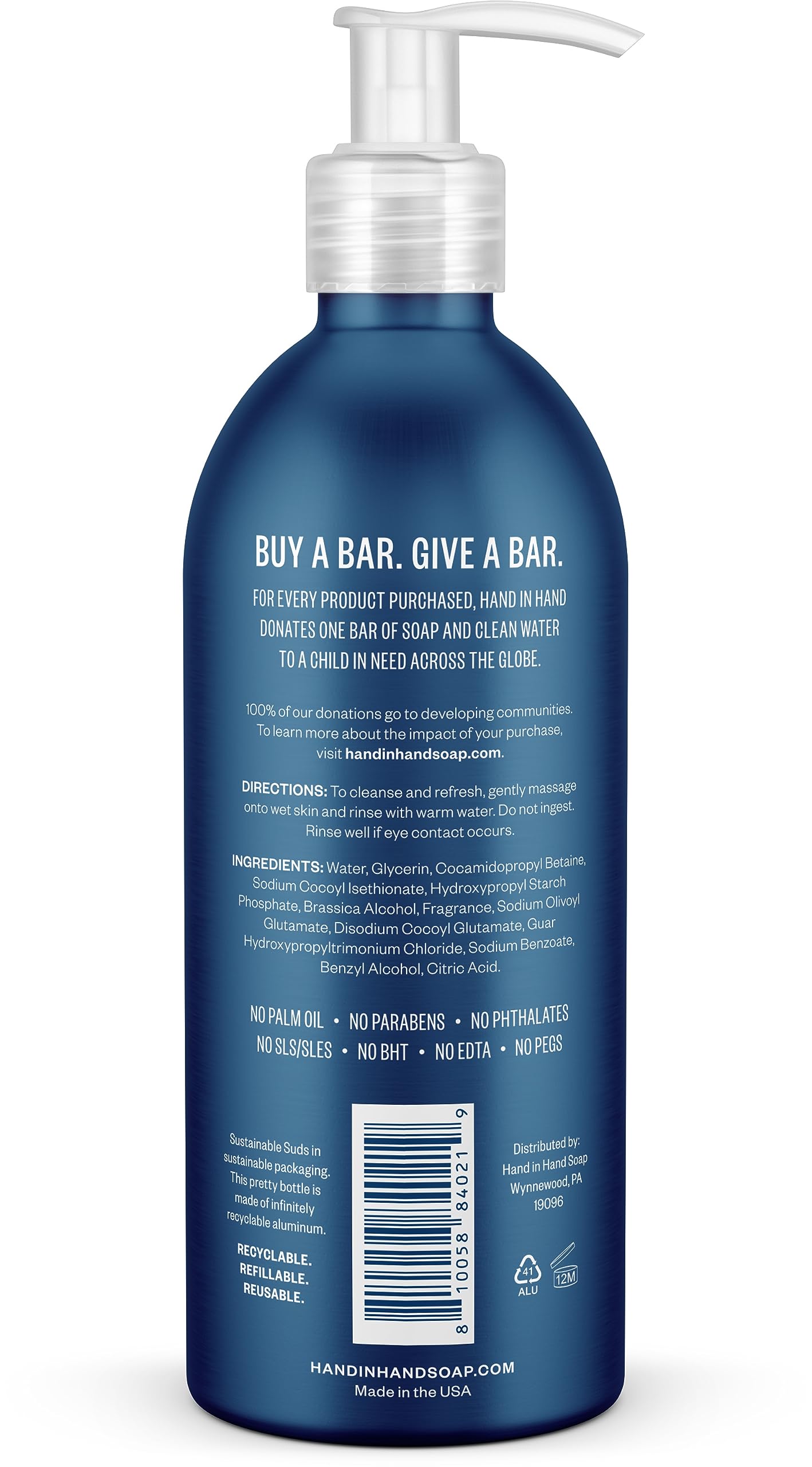 Hand in Hand, Body Wash Sea Salt, 10 Fl Oz