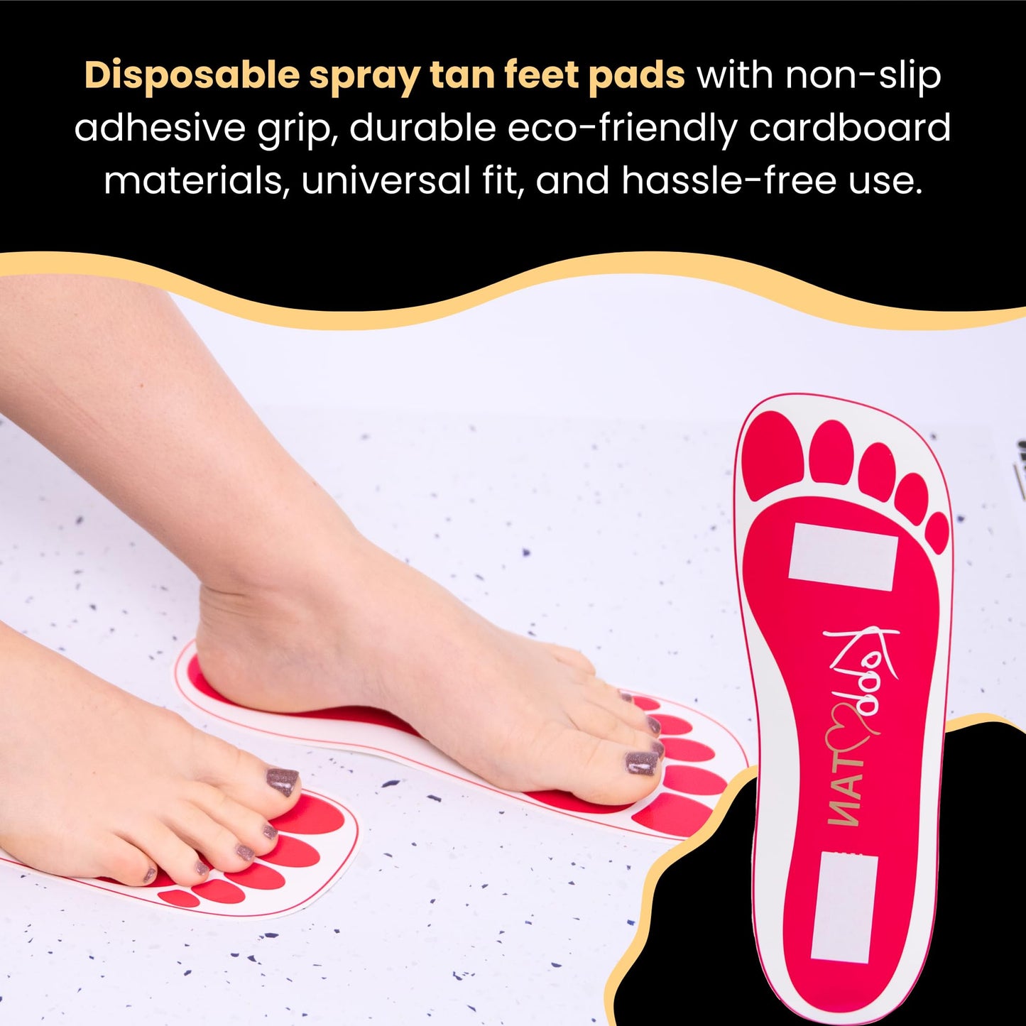 180 Pairs(360feets)Spray Tan Feet Pads Disposable & Economic Pink Feet pads for Spray tanning,Use in Tanning booth,Sunless Tanning at Home or Beauty