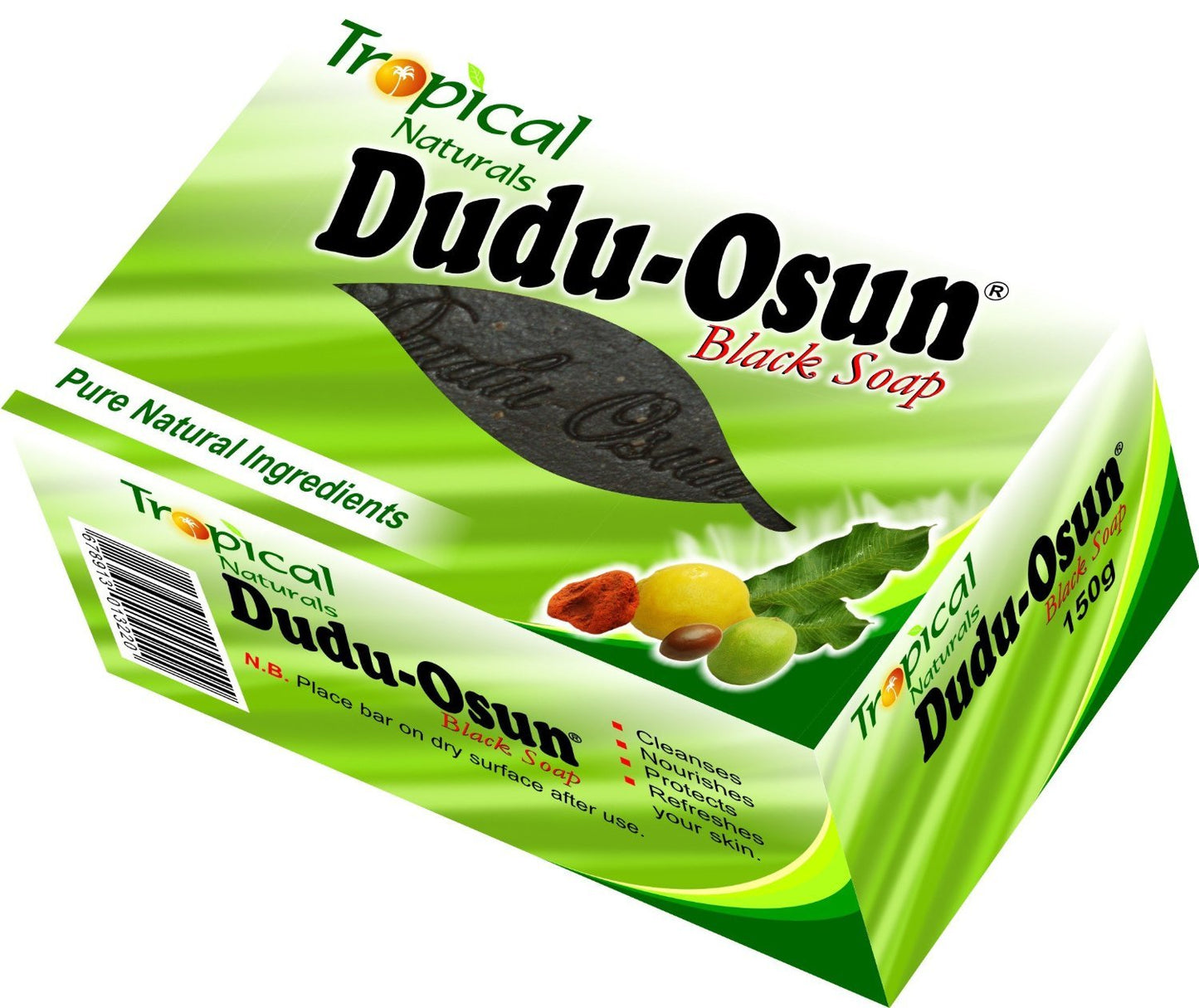 Dudu Osun Pure Organic African Black Soap 150g(Pack of 3) - Effective for Acne Treatment, Eczema, Dry Skin, Scar Removal, Dandruff, Pimples Mark