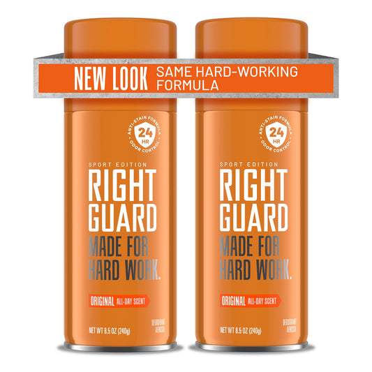 Right Guard Sport Original Scent Deodorant Spray - Aluminum Free Protection Spray Deodorant For Men, Blocks Sweat, 24-Hour Odor Protection