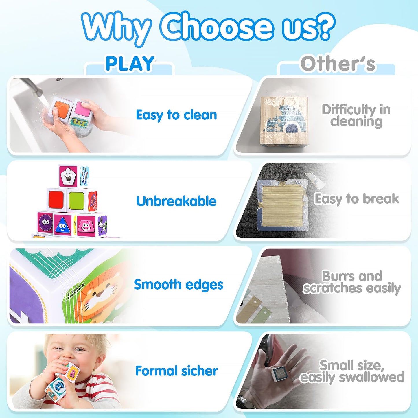 PLAY ABC 28pcs Toddler Building Blocks – Plastic Alphabet & Number Stacking Set, Montessori Preschool Learning Toys for Kids Ages 1-3