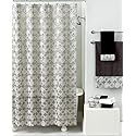 Avanti Linens - Fabric Shower Curtain, Stylish Bathroom Decor (Galaxy Collection, Silver)