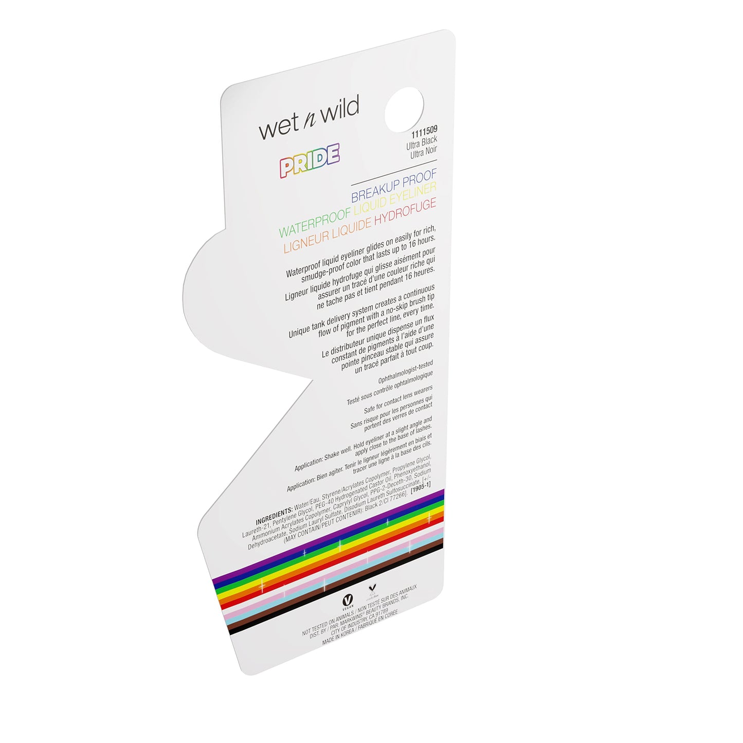 wet n wild Pride Breakup Proof Waterproof Liquid Eyeliner Pen, Smudge-Proof & Flake-Proof Rich Black Pigment, Ultra-Fine Precision Brush Tip