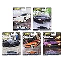 Hot Wheels Fast & Furious Die-Cast Cars Collection, 5-Pack Set, Mazda RX-7, Nissan Skyline, Dodge Charger, Alfa Romeo, Plymouth HNW-956K