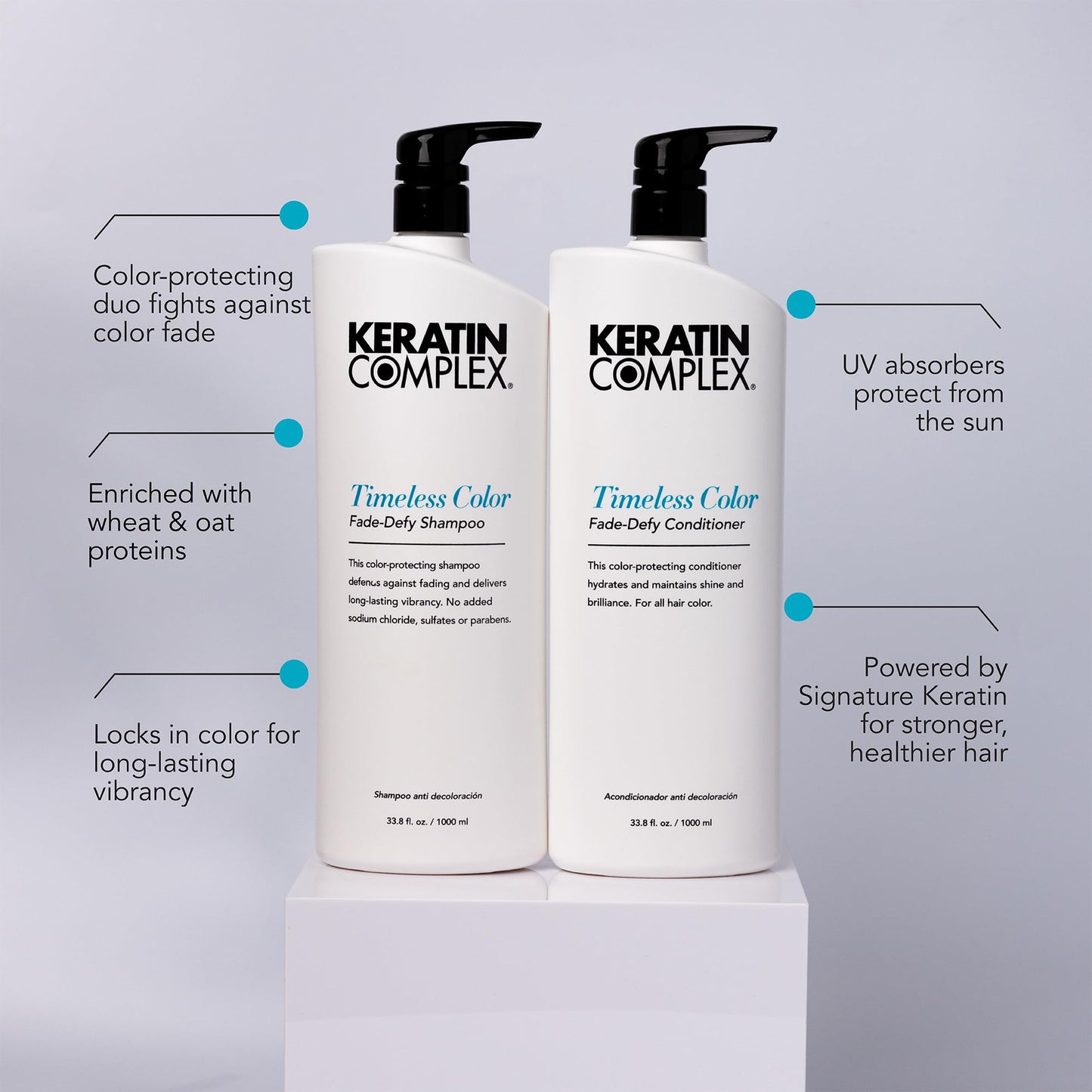 Keratin Complex - Timeless Color Fade Shampoo & Conditioner Duo - 33.8 fl oz Each