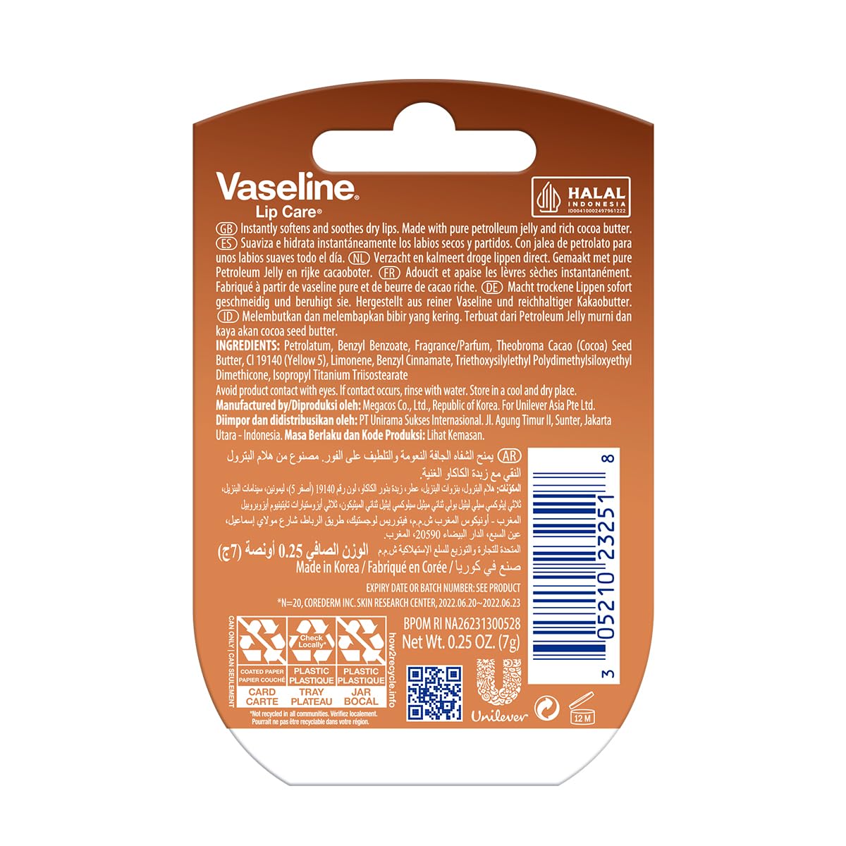 VAS LIP THERAPY .25OZ COCOA BTR