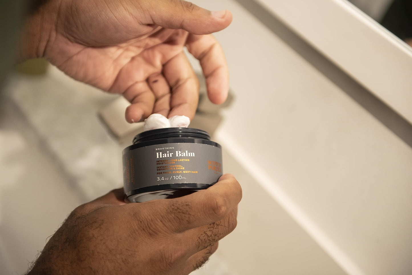 Scotch Porter Curls & Waves Smoothing Hair Balm for Men | Instantly Controls, Moisturizes, Defines & Adds Shine | Free of Parabens, Sulfates
