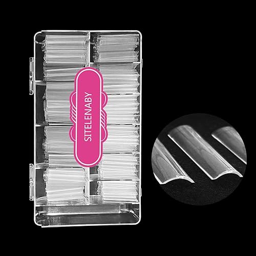No C Curve Square Nail Tips XXL?Acrylic Nail Tips Square,SITELENABY 500 pcs Clear Fake Nails for Nail Salons,Nail Tech Must Have