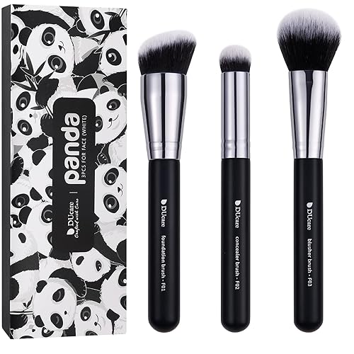 DUcare Makeup Brushes 3Pcs Foundation Contour Bronzer Brush,Concealer Brush,Blusher Powder Brush, Face Kabuki Travel Buffing Stippling Liquid Blending