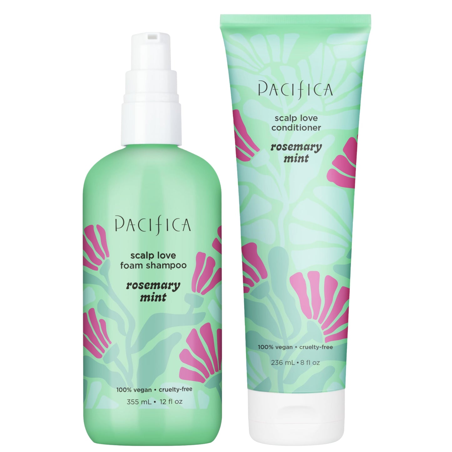 Rosemary Mint Scalp Care Shampoo & Conditioner Set - Clean Vegan Shampoo & Conditioner for Oily Or Flaky Scalp (All Hair Types), A Balanced, Soothed