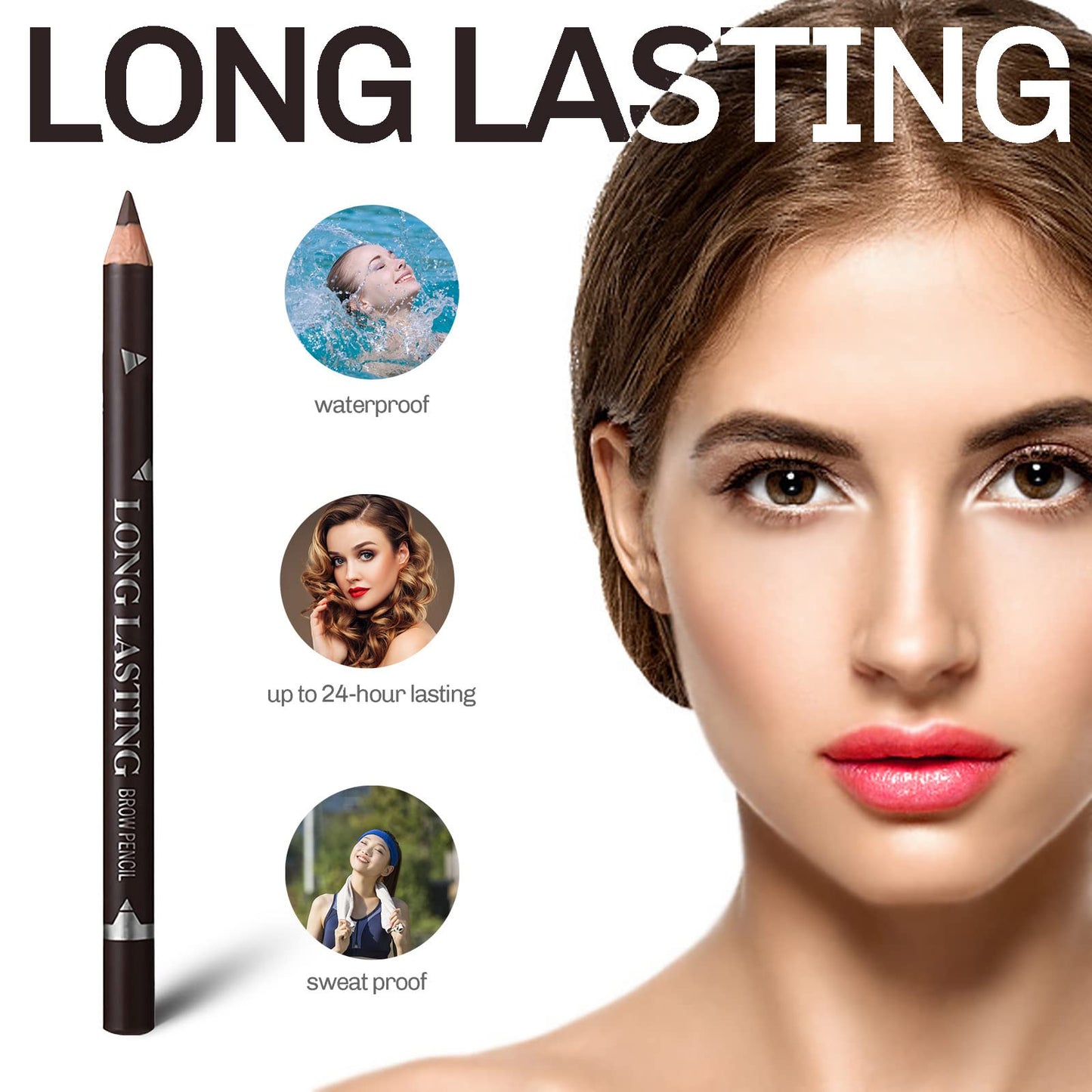 SUMEITANG 12 Pcs Dark Brown Eyebrow Pencil Eyeliner Makeup?Soft Textured?Easy to Color?Waterproof?Long Lasting Eyebrow Tint Pen for Fills in Sparse