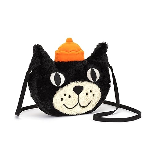 Jellycat Jack Cat Plush Bag, 9 inches - Crossbody & Shoulder Purse - Fun & Unique Handbag