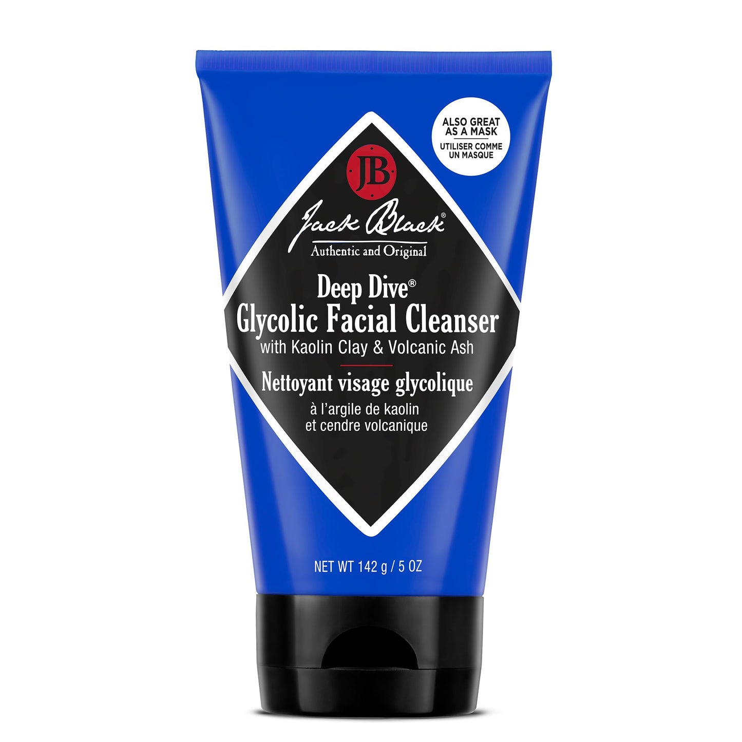Jack Black - Deep Dive Glycolic Facial Cleanser, 5 Fl Oz - Clay-Based Cleanser, PureScience Formula, Facial Cleanser and Mask, Recommended for Normal