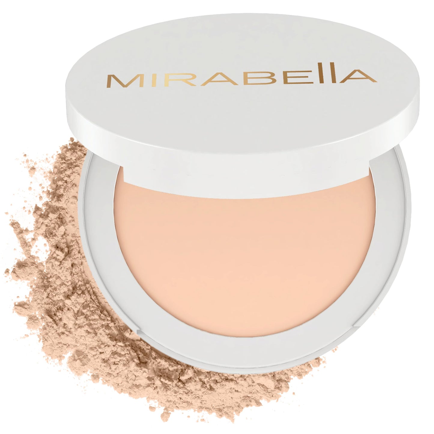 MIRABELLA - Invincible for All Pure Press Foundation, HD-Finish Pressed Powder, Buildable Mineral Pressed Powder Compact with Jojoba & Triglyceride