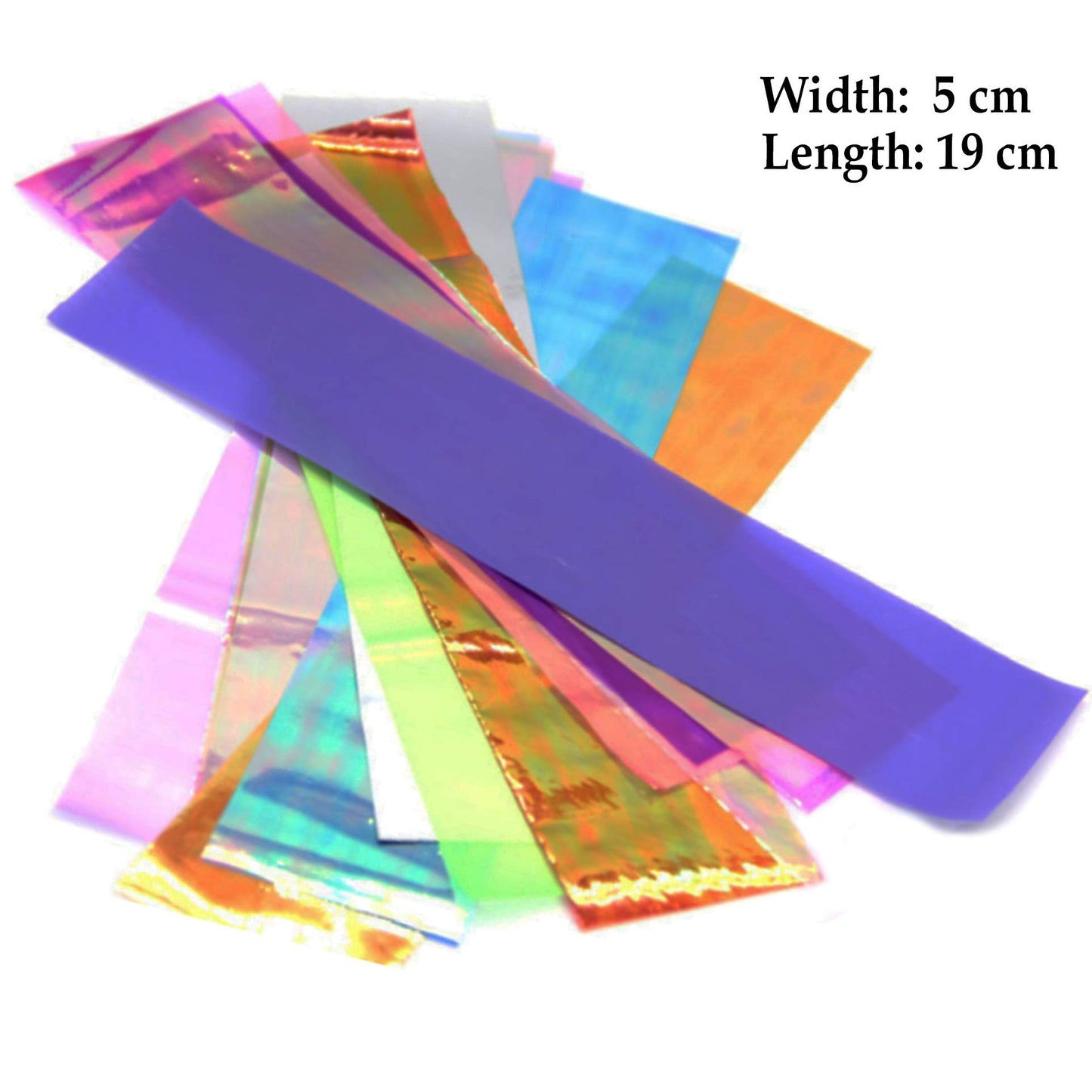 Beaute Galleria 24 Pieces Mixed Colors Nail Art DIY Holographic Shattered Broken-Glass Reflective Mirror Shard Effect Rainbow Thin Iridescent