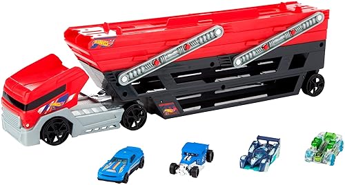 Hot Wheels Mega Hauler and 4 Cars Set