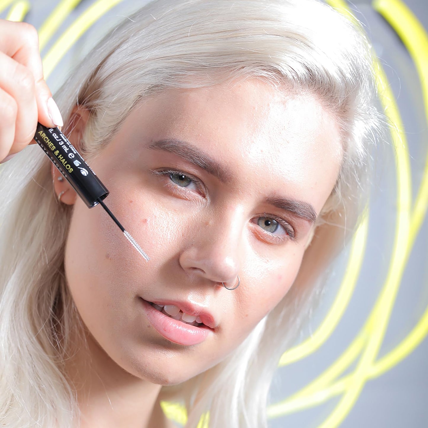 Arches & Halos Natural Hold Brow Gel - Coat and Condition Brows - Vegan and Cruelty Free Makeup - Clear, 0.1 oz