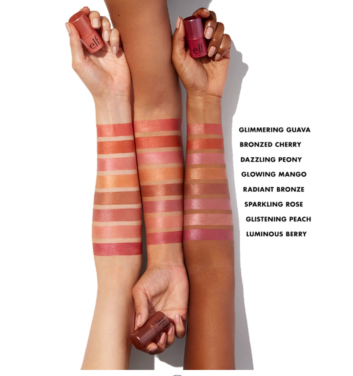 e.l.f. Monochromatic Multi Stick, Travel-Sized Luxuriously Creamy & Blendable Color For Eyes, Lips & Cheeks, Vegan & Cruelty-Free, Glimmering Guava