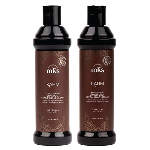 MKS eco Kahm Smoothing Shampoo, Original Scent (10 fl oz) + MKS eco Kahm Smoothing Conditioner, Original Scent (10 fl oz) - Moroccan Argan Oil, Hemp