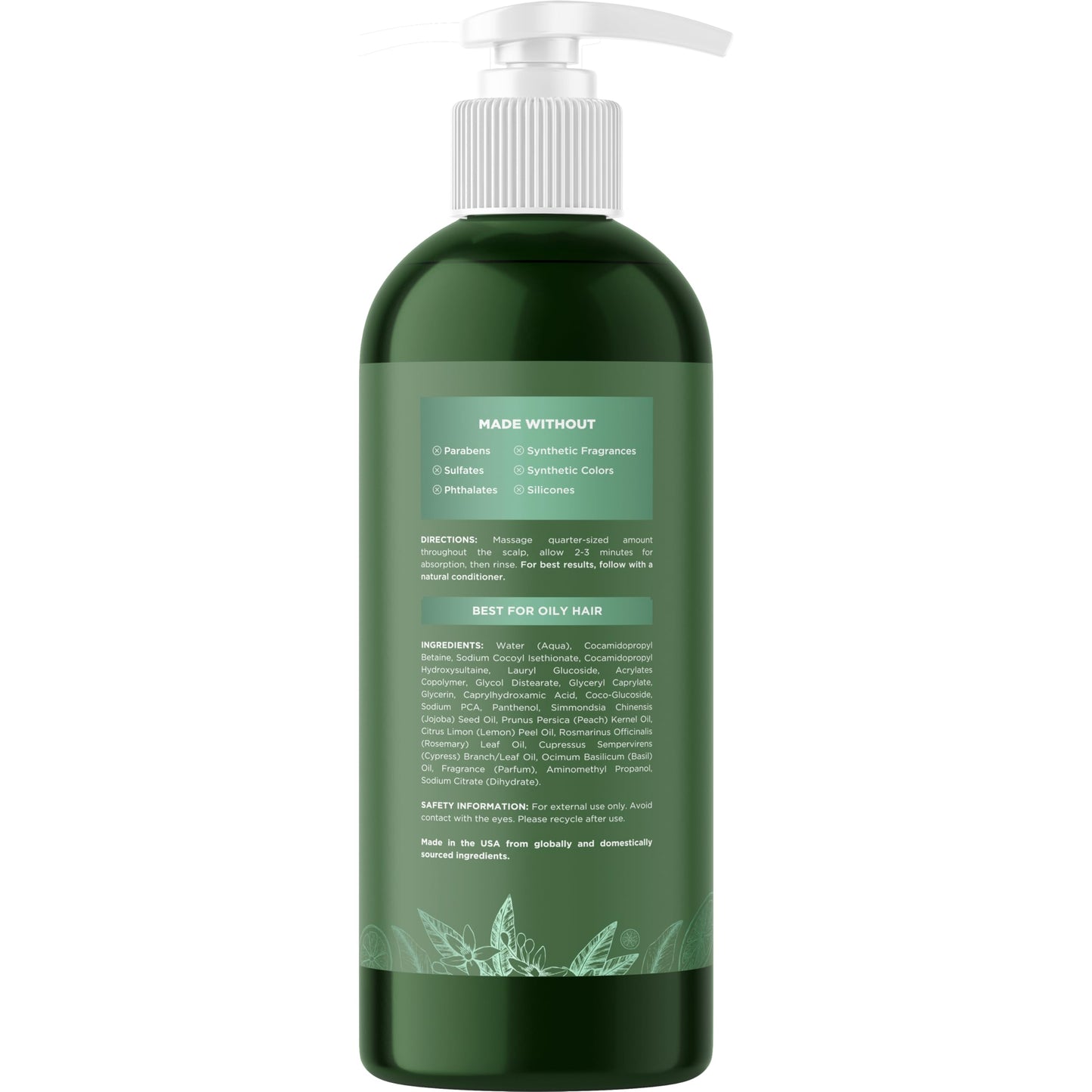 Clarifying Shampoo for Oily Hair and Scalp - Degrease Deep Cleansing Shampoo Build Up Remover with Rosemary Oil for Greasy Hair & Scalp - Vegan Color