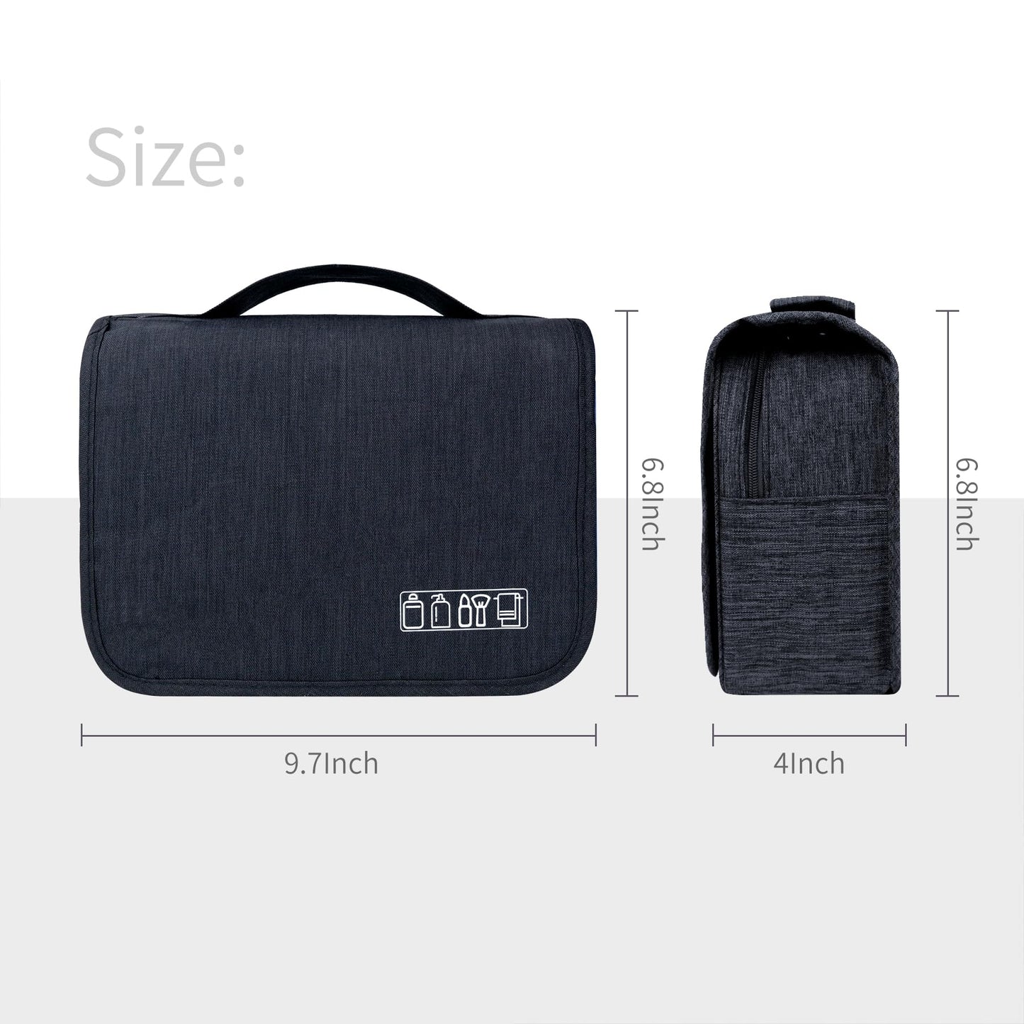 Lcsmaokin Large Capacity Toiletry Bag Travel Bag with Hanging Hook for Men and Women Waterproof Travel Cosmetic Bag Bathroom Storage Bag for Brushes Beauty and Personal Care Lcsmaokin