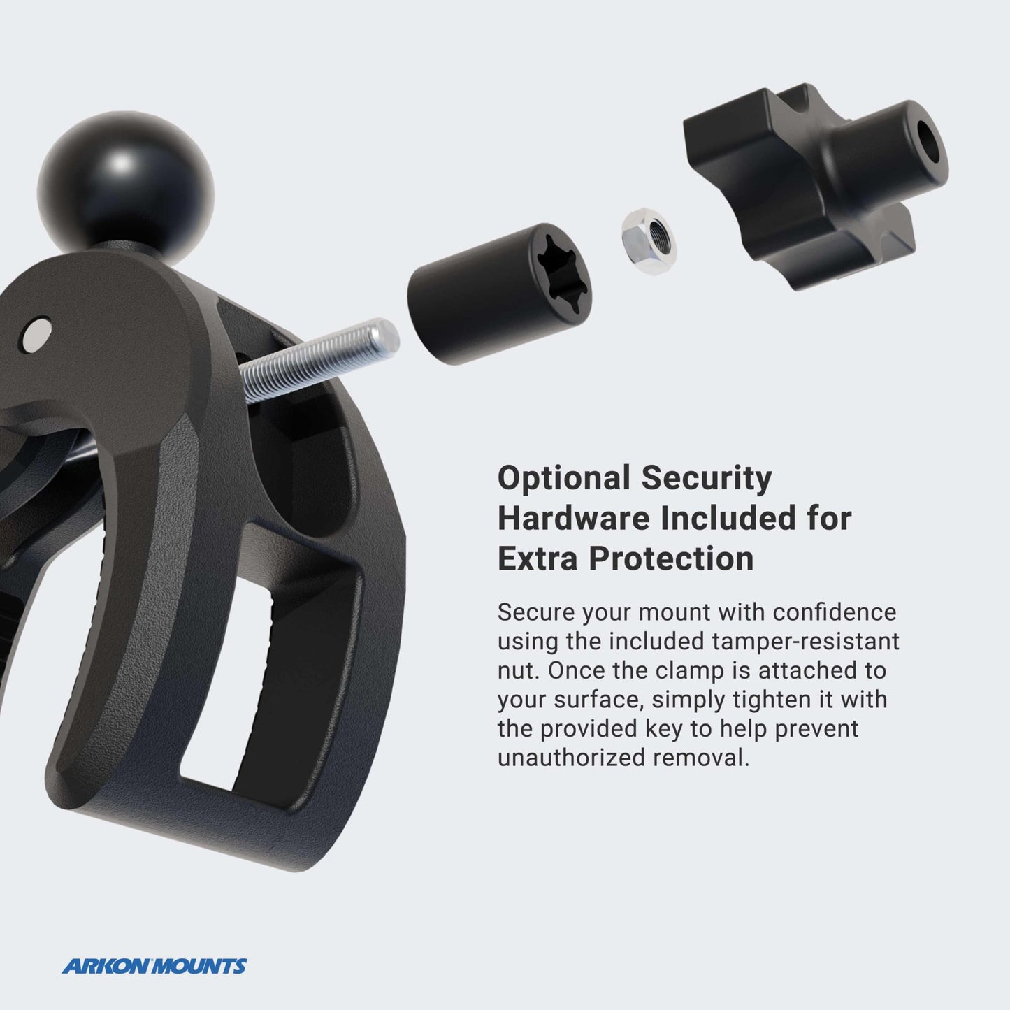 ARKON Mounts RoadVise Robust Clamp Phone Mount with Security Knob