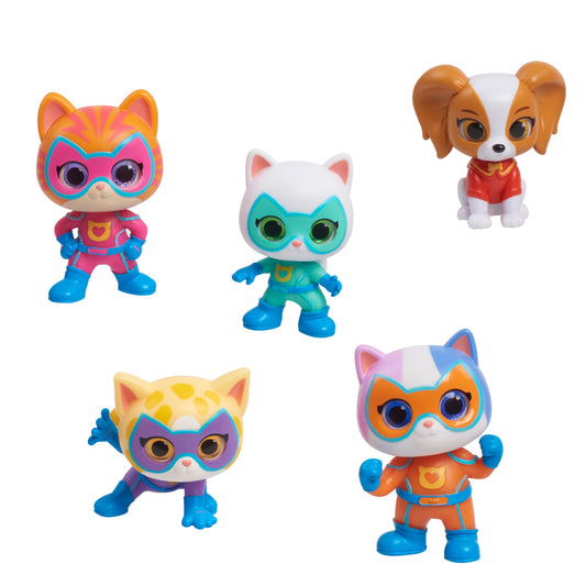 Just Play Disney Junior SuperKitties Hero Squad 5-Piece Figure Set, Kids Toys for Ages 3 Up