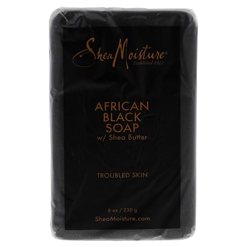 Shea Moisture African Black Soap Bar Acne Prone & Troubled Skin, 8 Ounce