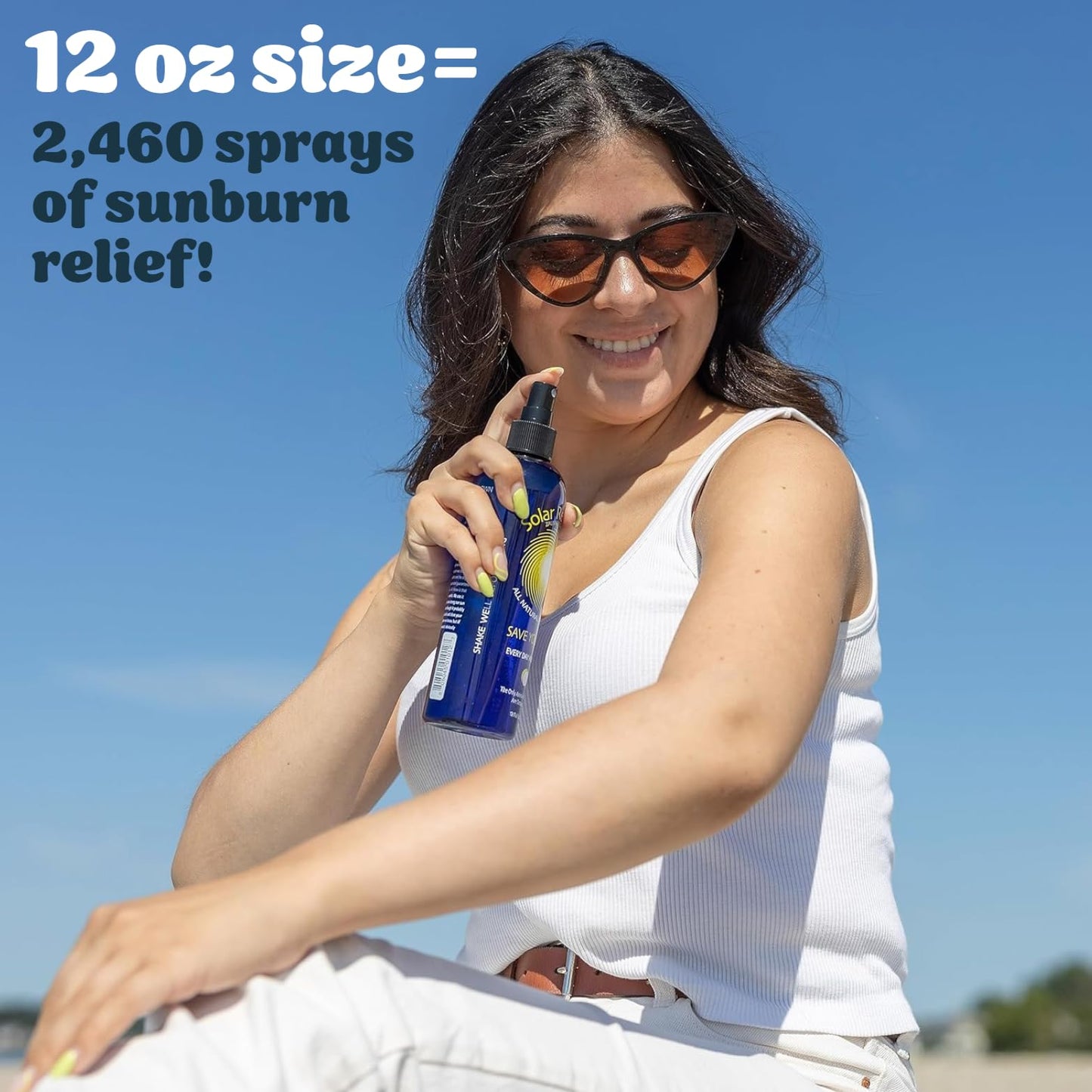 Solar Recover After Sun Moisturizing Spray 12oz – Hydrating Face & Body Mist with Vitamin E & Calendula – Sunburn Relief, USA Made