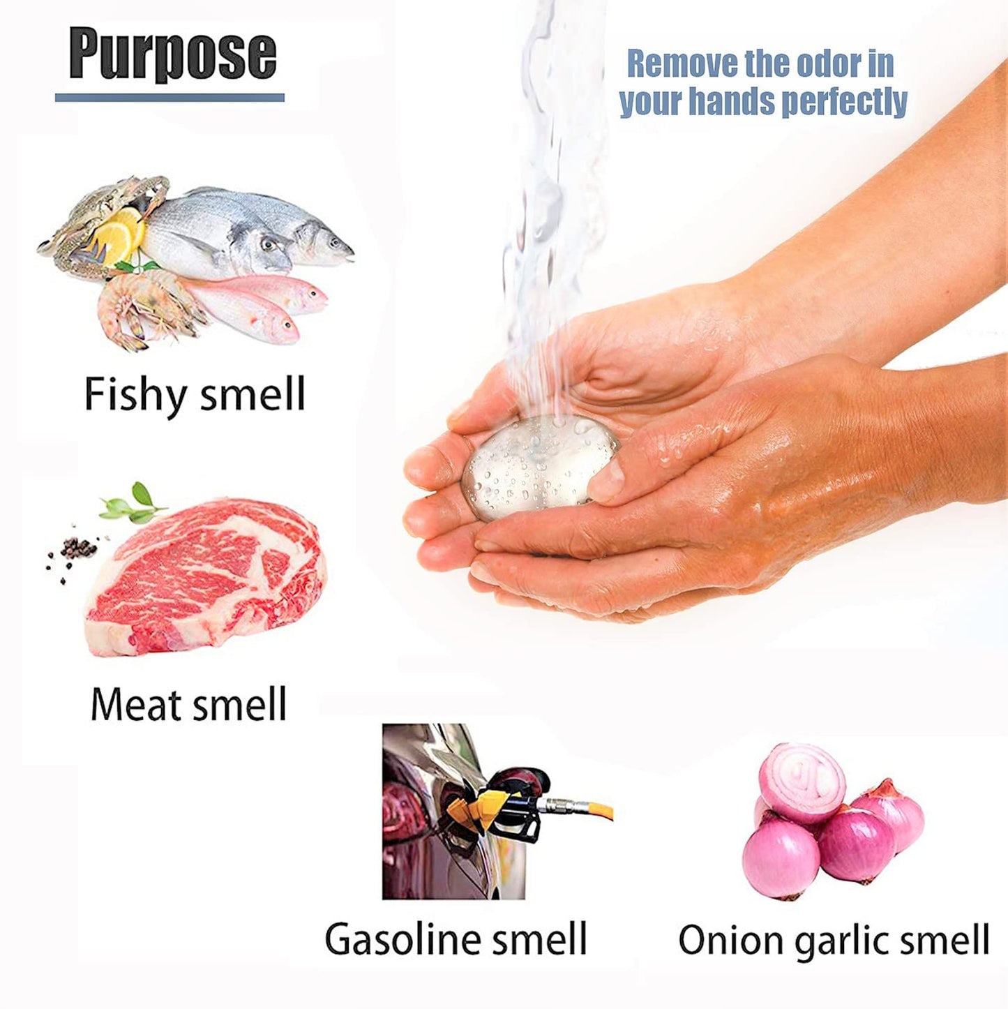 NEWLINE NY Stainless Steel Smell Remover Soap with Stand