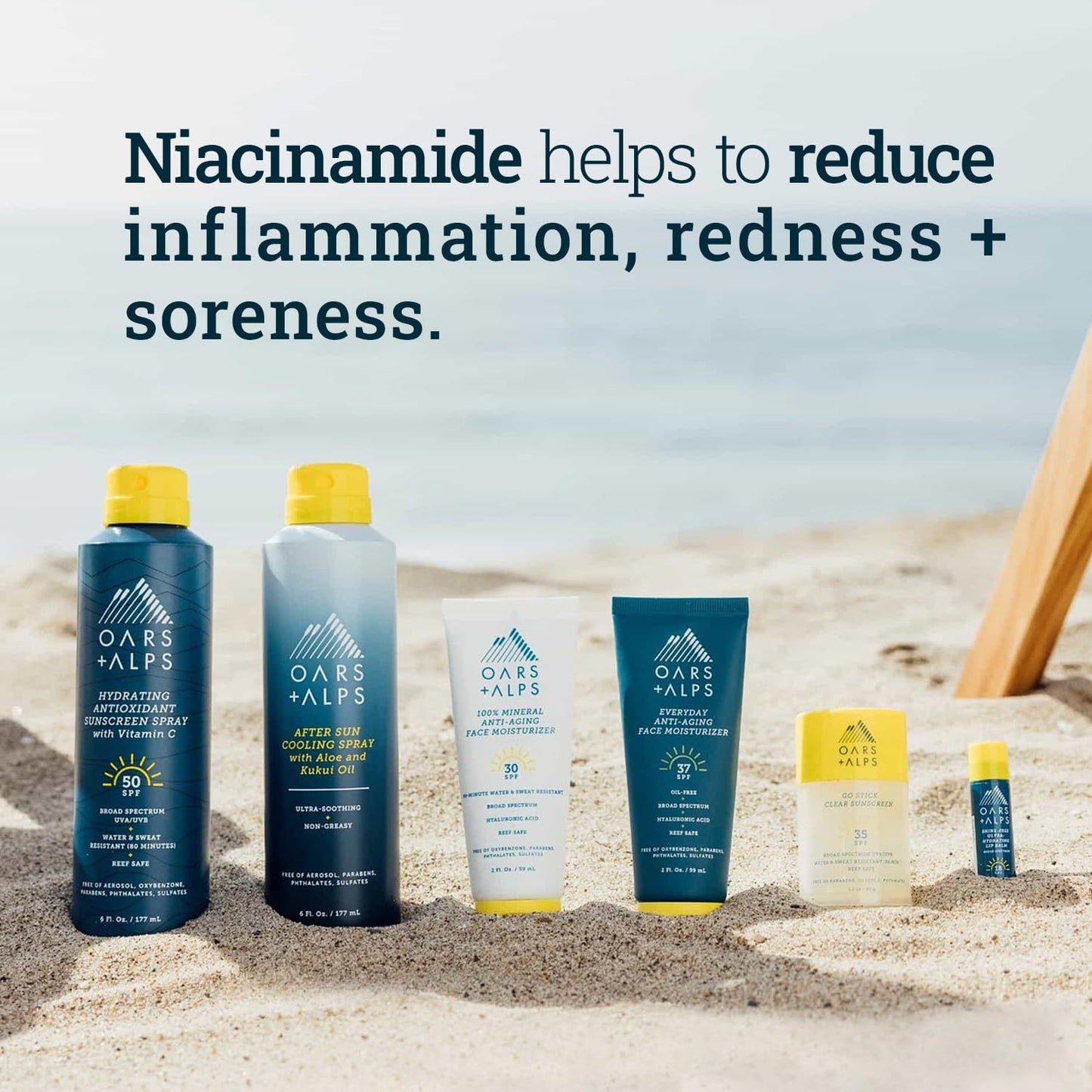 Oars + Alps After Sun Spray, After Sun Care Spray with Aloe Vera, Kukui Oil & Niacinamide & Green Tea Scent to Naturally Cool Skin, Hydrating