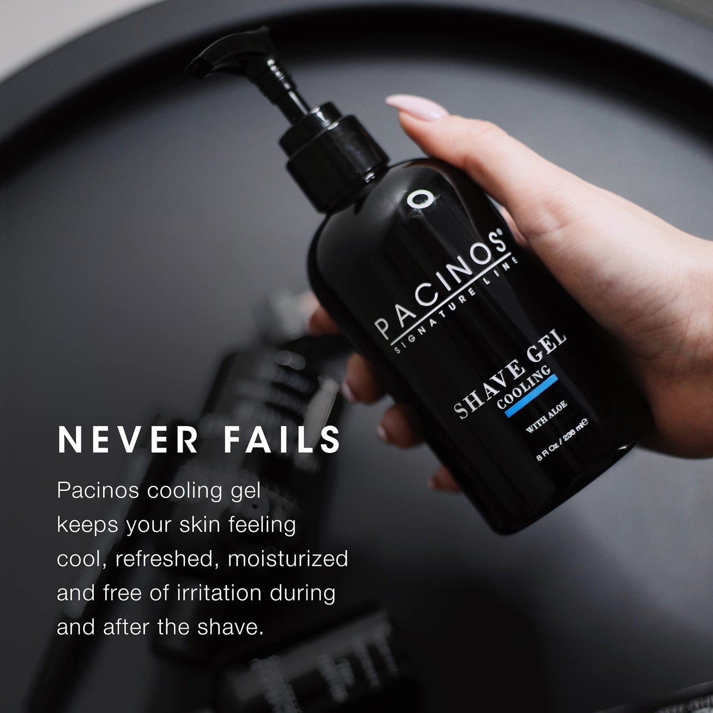 Pacinos Shave Gel - Cooling Gel with Aloe Vera - Moisturizing Mens Shaving Gel - 8 Fl. Oz