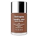 Neutrogena Healthy Skin Liquid Foundation Makeup Broad Spectrum SPF 20 Sunscreen, Medium Coverage, Vit B5, Antioxidants, All Day Wear, Cool Chestnut