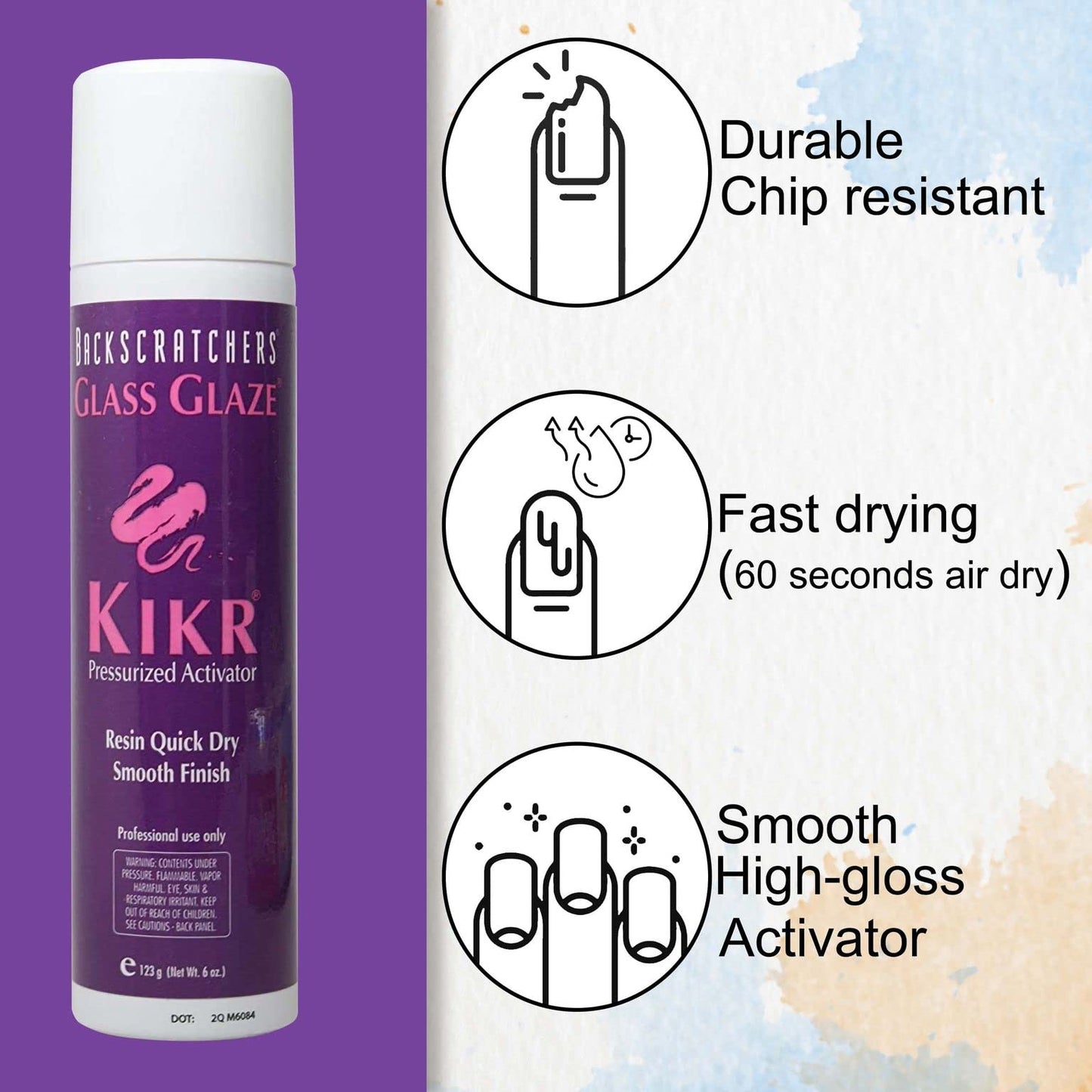 BACKSCRATCHERS - Kikr Activator - Fiberglass Or Silk Wrap Nail Extension Glue - 6 Oz